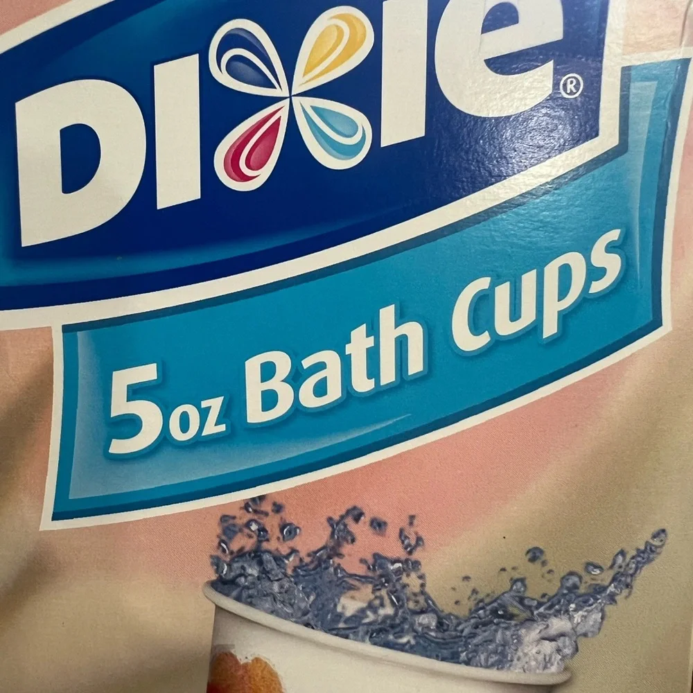 Dixie ROSY WATERCOLOR 100 5 Oz Bath Cups Disposable 2006 Prop Vtg Tulips NOS USA